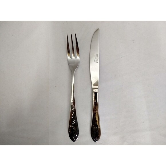 Temptations Old World Floral Carving Knife and Meat Fork Set - Picture 1 of 12